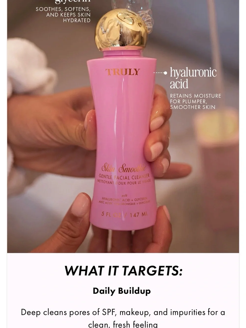 TRULY Pink & Gold Makeup Setting Spray Bottle